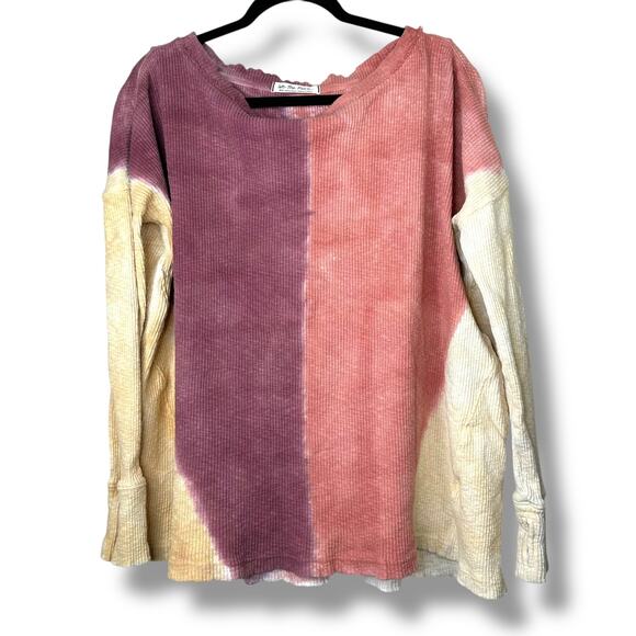 We The Free Free People Star Anise Combo Logan Color Block Long Sleeve Tee Small - Picture 1 of 10